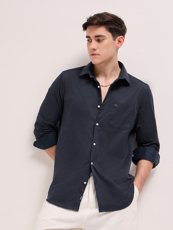 THE BEAR HOUSE Slim Fit Pure Cotton Casual Shirt