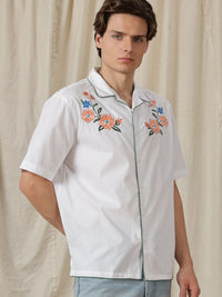 Eszett Flower Bouquet Floral Cotton Short Sleeves Shirt