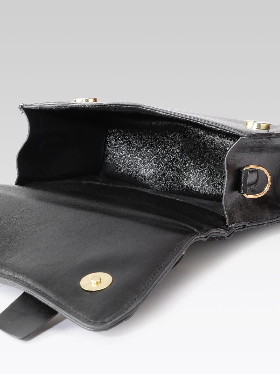 DressBerry Textured Structured Satchel with Belt Detail