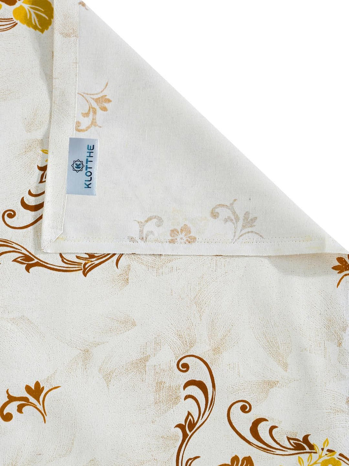 KLOTTHE Yellow Floral Cotton Single Bedsheets