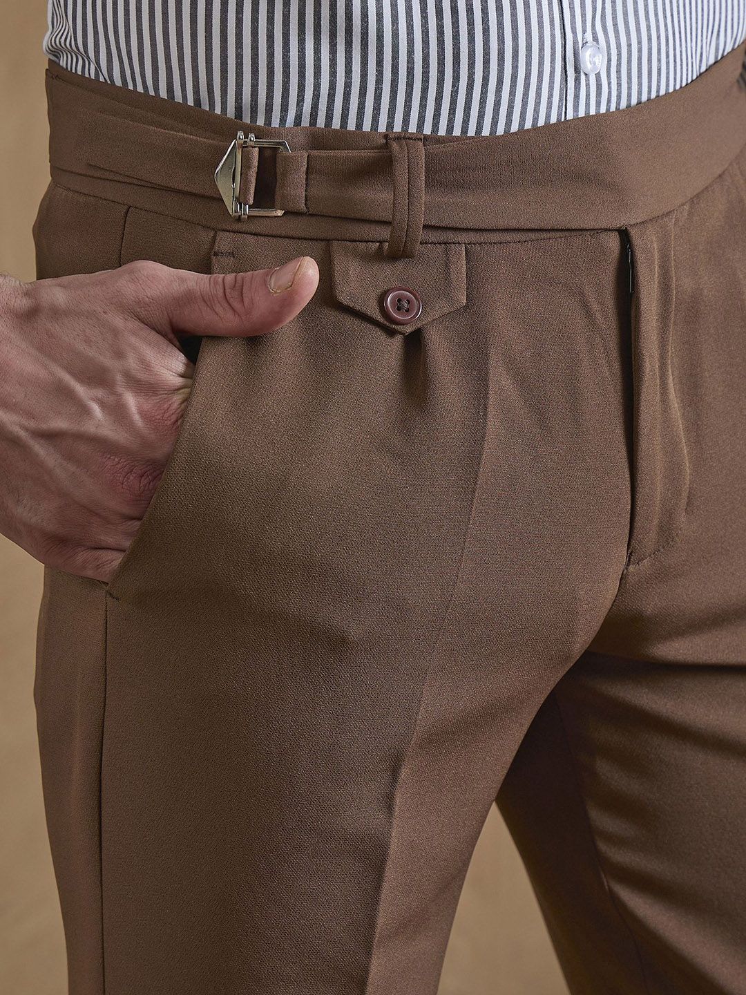 DENNISON Men Relaxed Mid-Rise Easy Wash Pleated Trousers