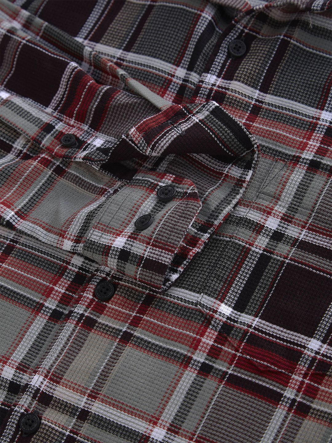 VASTRADO Men Classic Spread Collar Tartan Checked Cotton Slim Fit Casual Shirt
