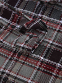 VASTRADO Men Classic Spread Collar Tartan Checked Cotton Slim Fit Casual Shirt