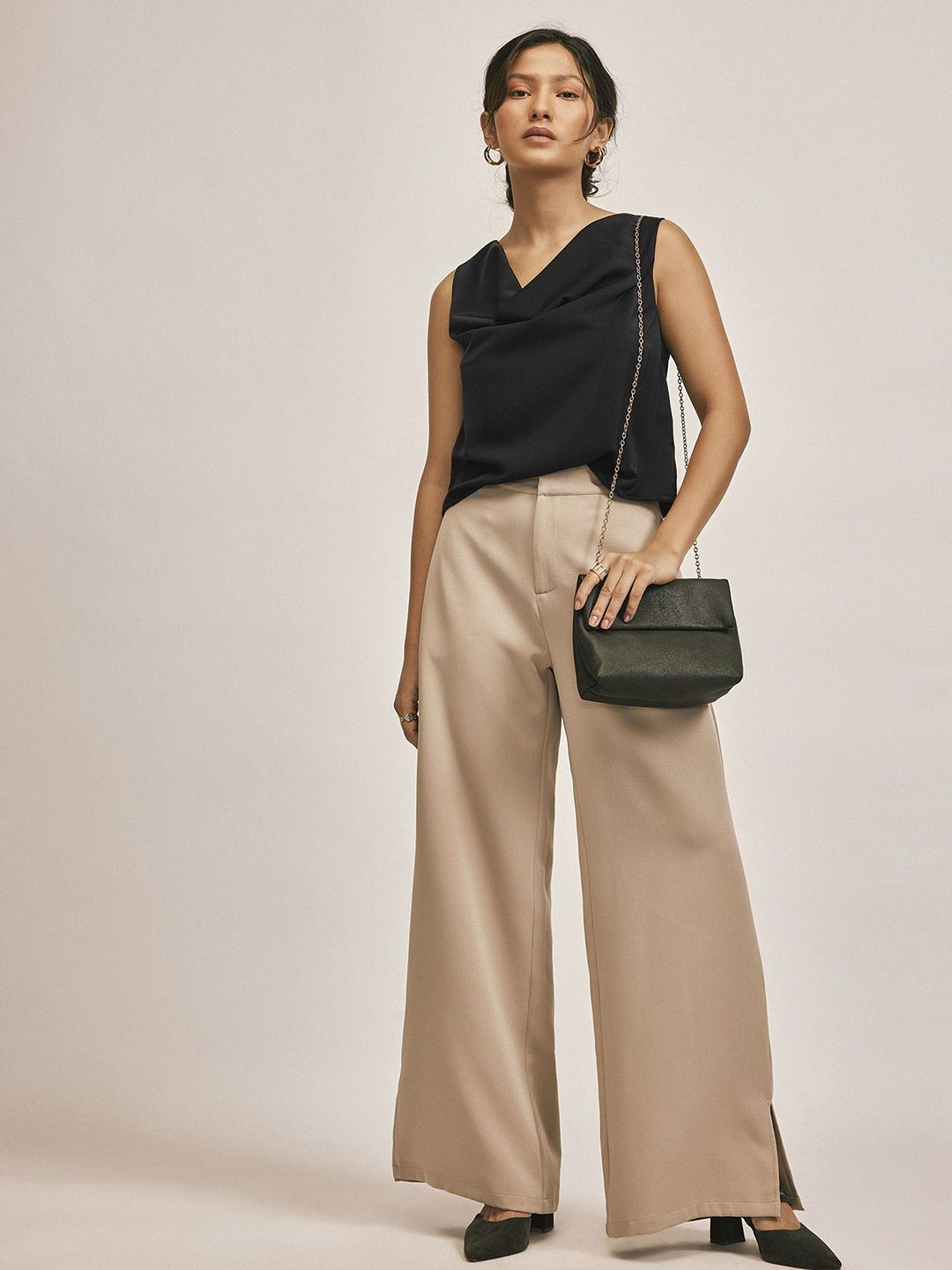 The Label Life Women Solid Cowl Neck Top