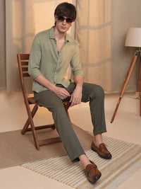 Campus Sutra Men Comfort Textured Opaque Casual Shirt