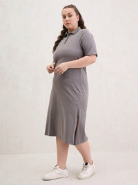 SASSAFRAS Curve T-shirt Midi Dress