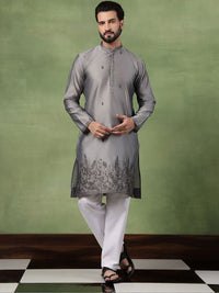 SOJANYA Men Floral Embroidered Thread Work Kurta