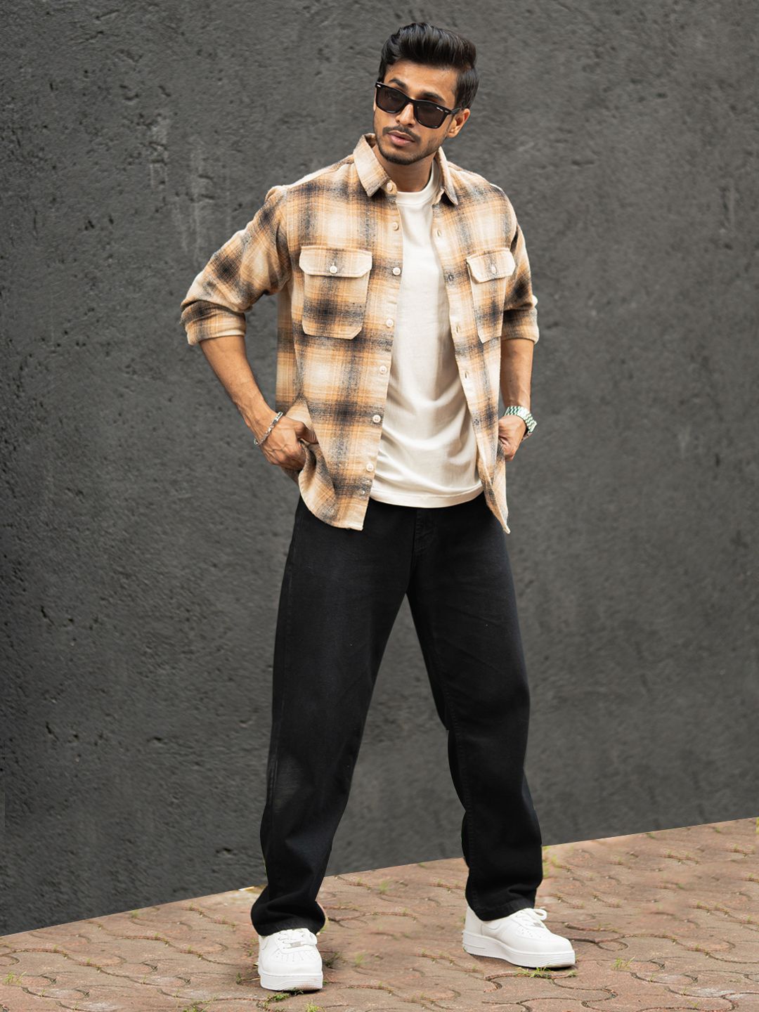 Powerlook Men Opaque Checked Casual Shirt
