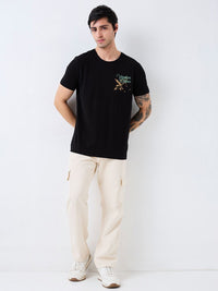 SPYKAR Men Typography Printed Round Neck Cotton Slim Fit T-shirt
