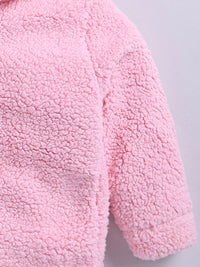 Moms Love Infant Girls Sherpa Finish Pure Cotton Hooded Tailored Jacket