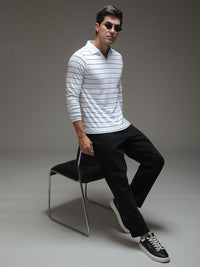 DILLINGER Men Regular Long Sleeve Polo Striped Tshirt