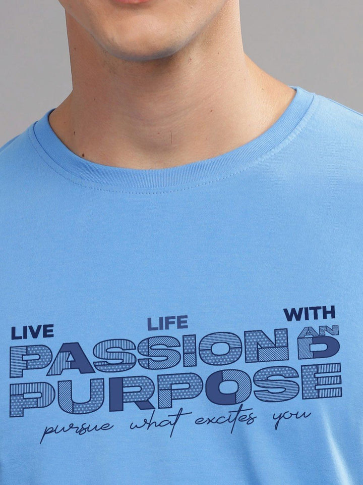 ADRO Typography Printed Round Neck Cotton T-shirt