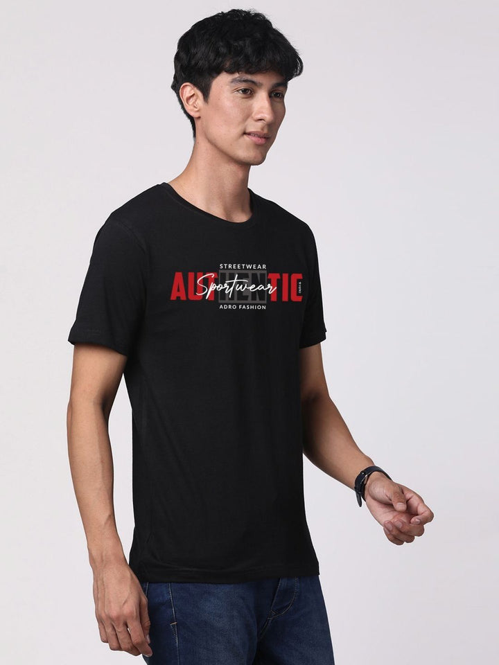ADRO Men Graphic Printed Round Neck Cotton T-shirt