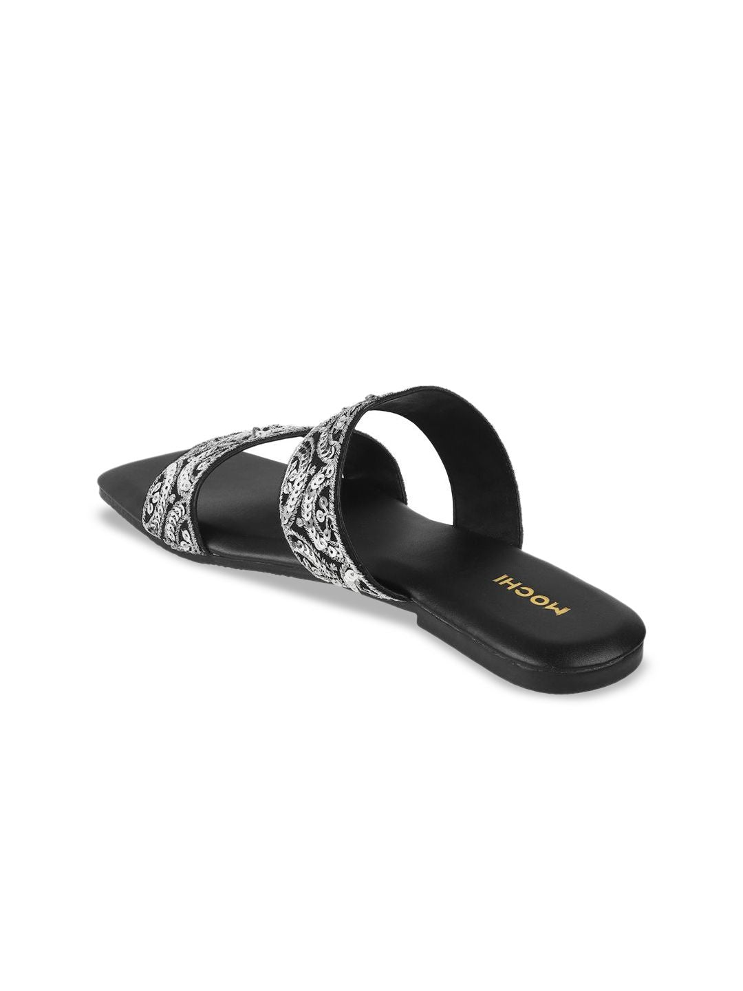 Mochi Women Embellished Open Toe Flats