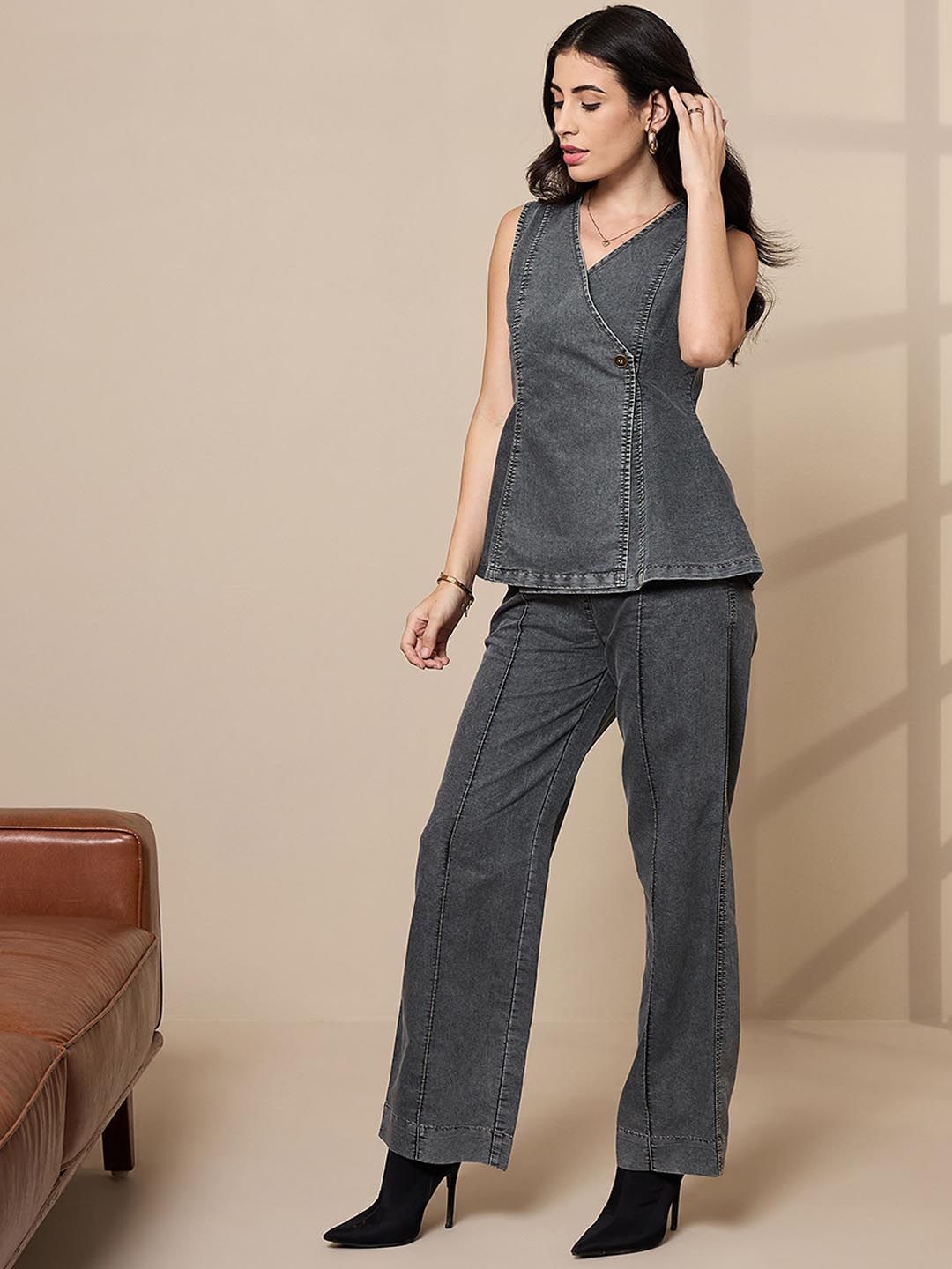 SASSAFRAS worklyf Washed Pure Cotton Vest Top With Trouser