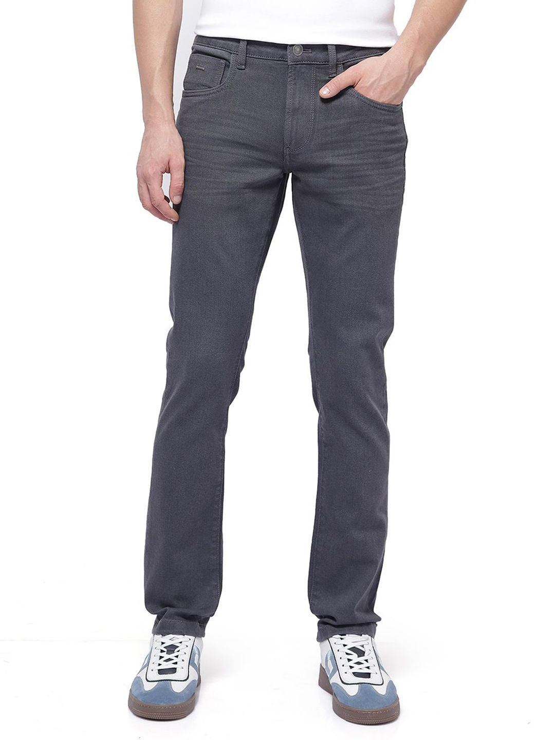 RARE RABBIT Men Comfort Mid-Rise No Fade Stretchable Jeans