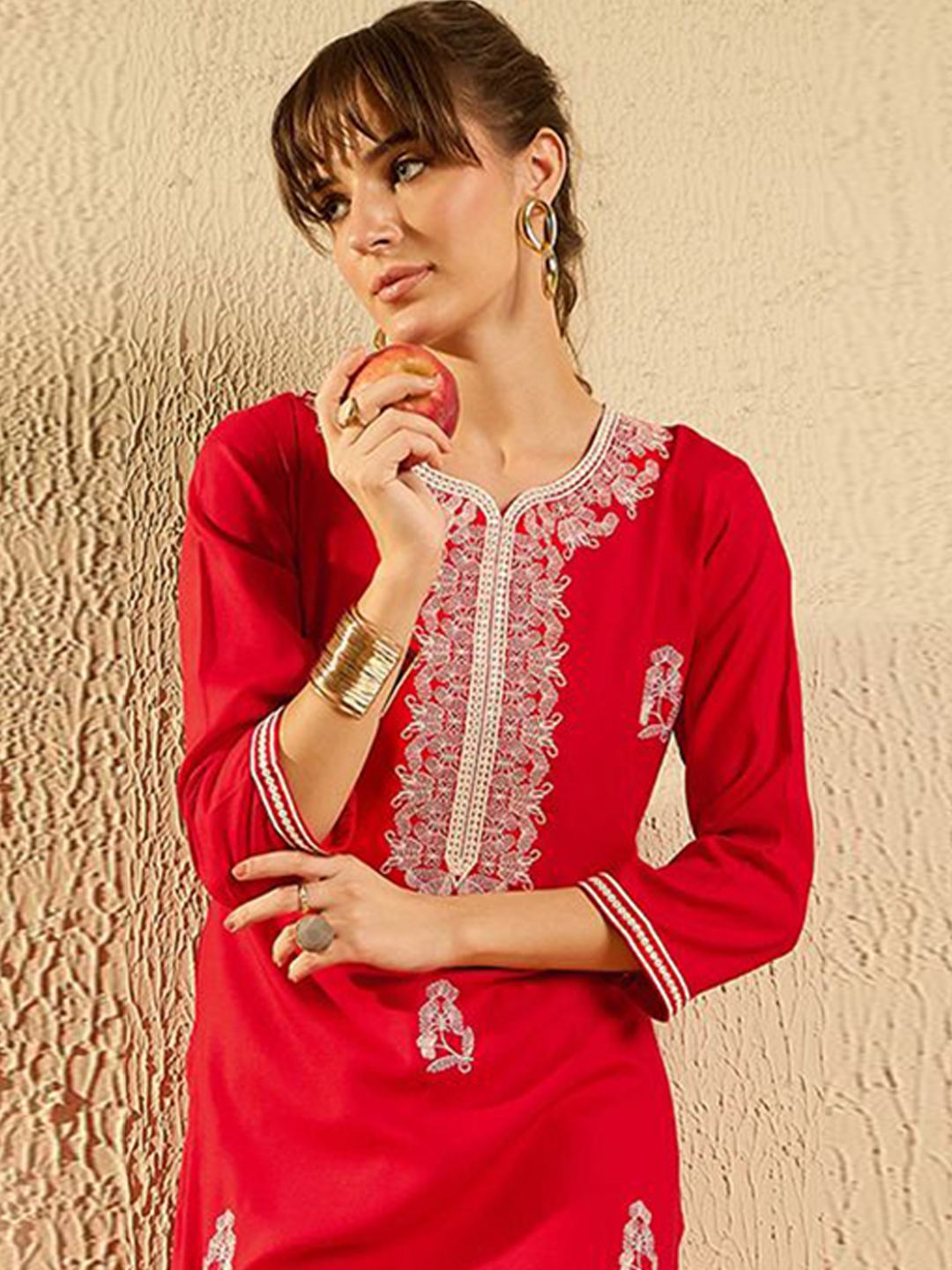 Indo Era Women Ethnic Motifs Printed Flared Sleeves Kurta