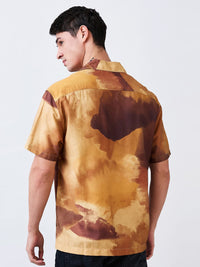 SPYKAR Men Relaxed Fit Cuban Collar Abstract Printed Casual Shirt
