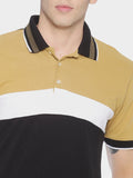 ADRO Men Colourblocked Polo Collar T-shirt