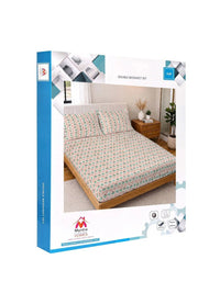Myntra Elegant Homes Cream Floral 300 TC Cadar Katil Double King dengan 2 Sarung Bantal