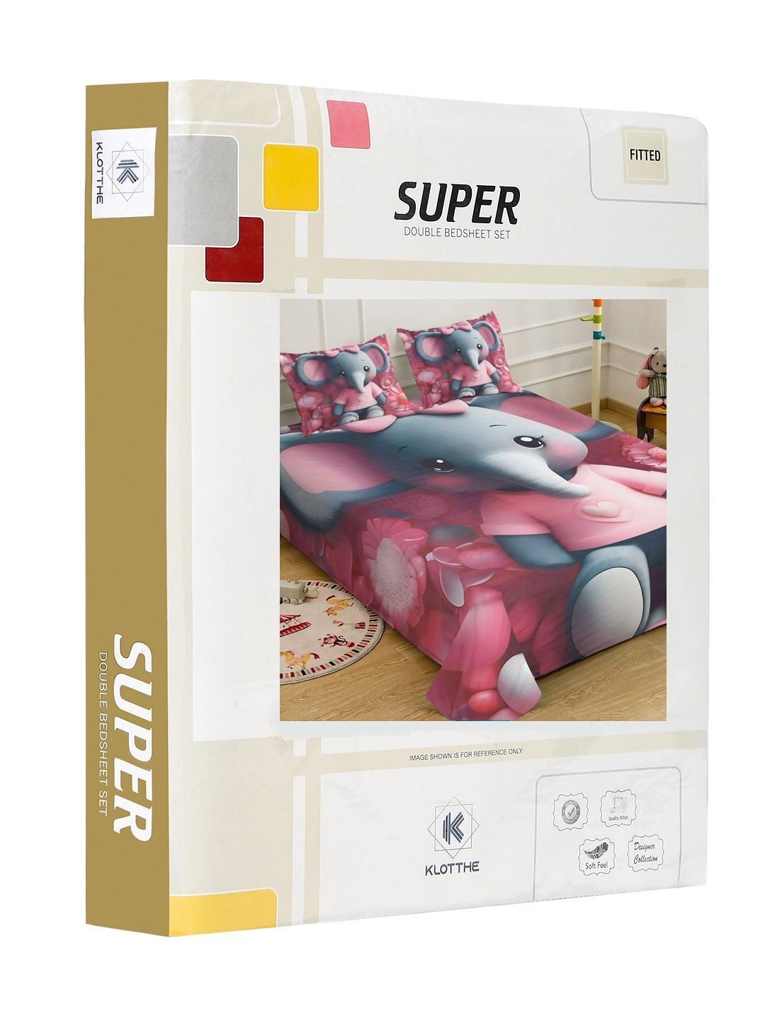 KLOTTHE Red Animal Printed 400 TC King Superfine Bedsheets