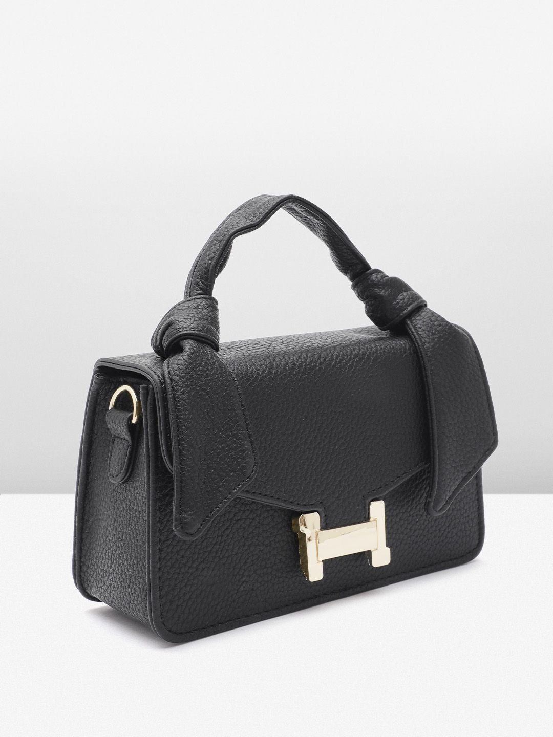 DressBerry Brand Logo Embossed Textured Satchel