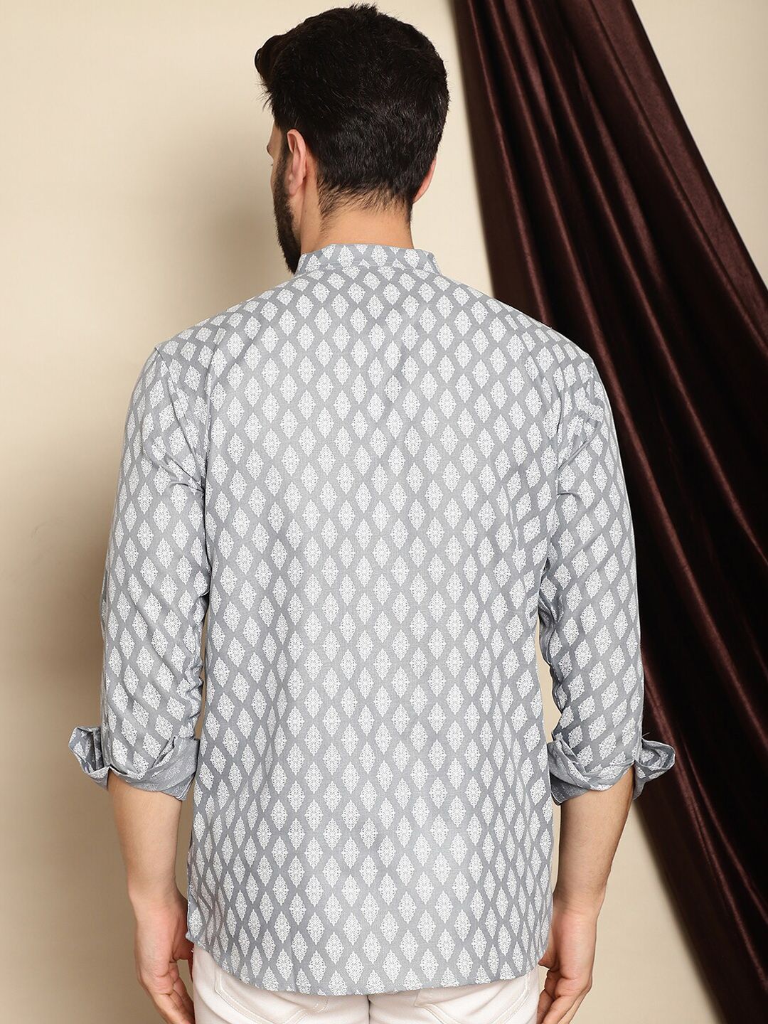 Anouk Men Ethnic Motifs Printed Flared Sleeves Short Kurta