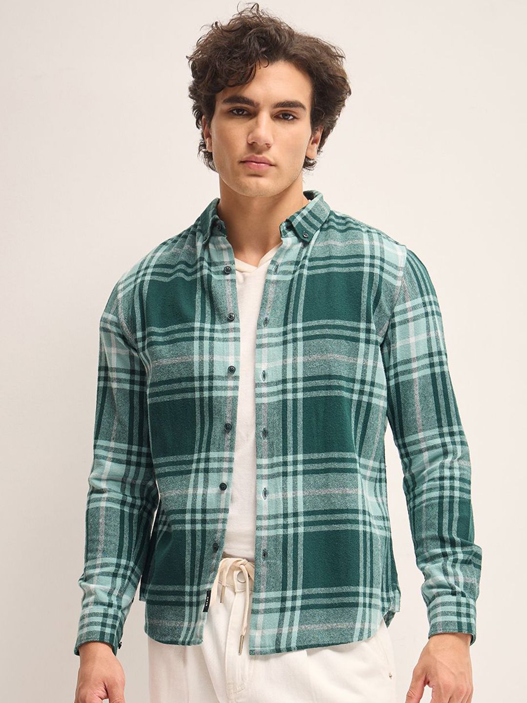 THE BEAR HOUSE Men Slim Fit Tartan Checks Opaque Checked Casual Shirt