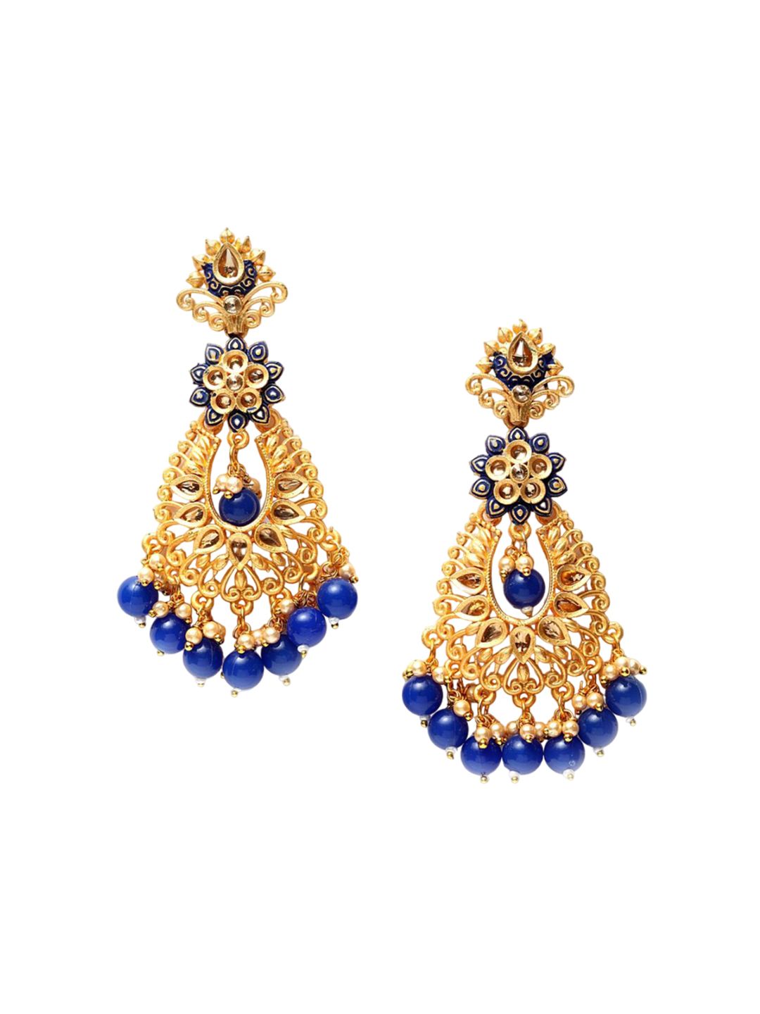 Anting-anting Jatuh Kontemporari Bersalut Emas Biru Anouk