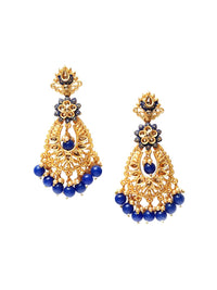 Anting-anting Jatuh Kontemporari Bersalut Emas Biru Anouk