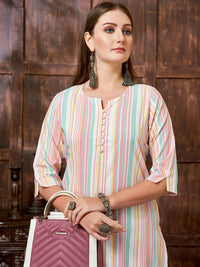 KALINI Striped Straight Kurta With Trouser
