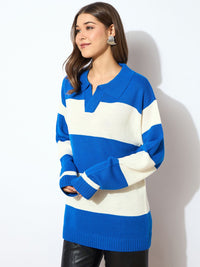 Wanita sassafras bergaris pullover