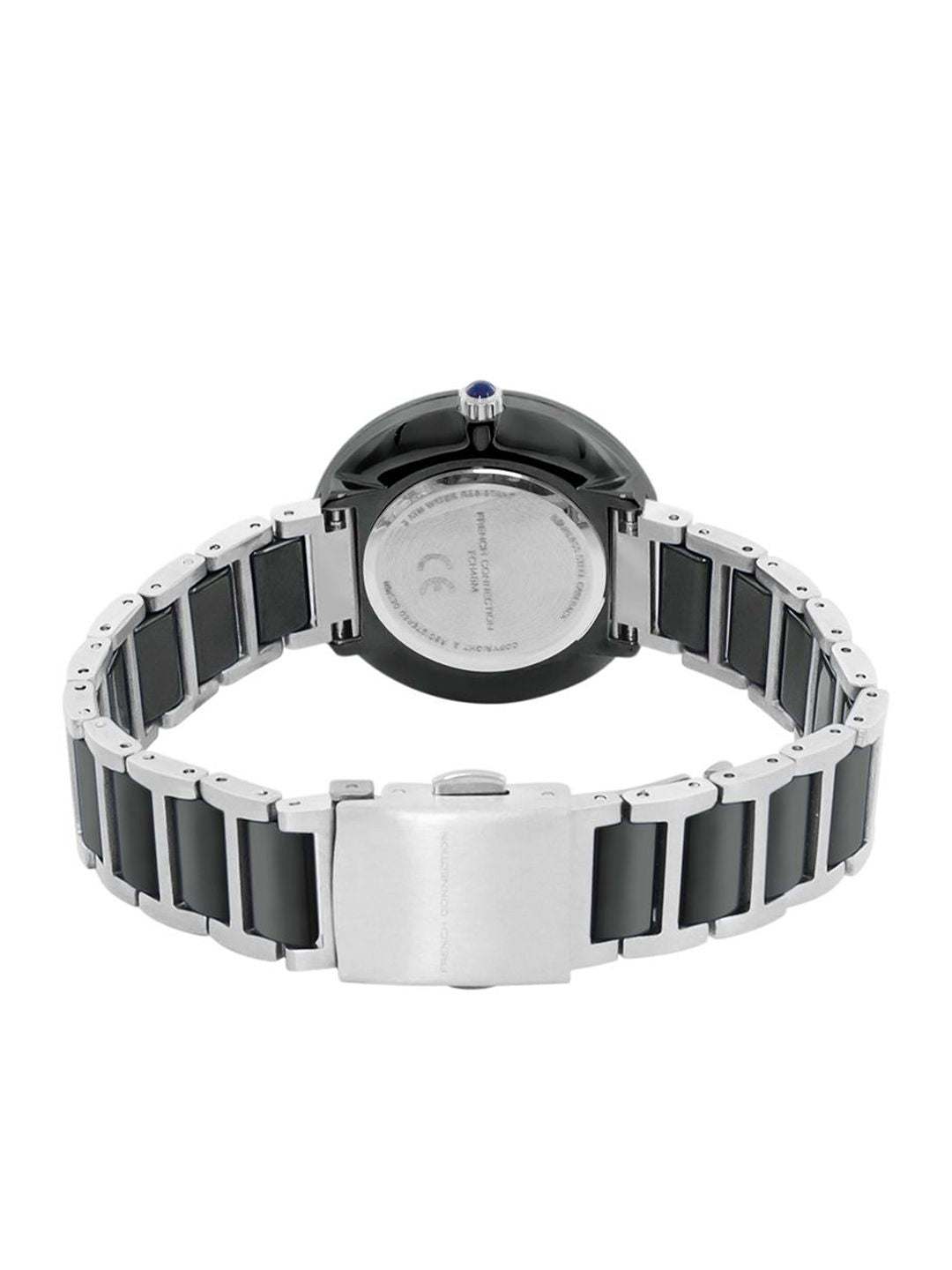 Sambungan Perancis Wanita Dail Hiasan & Gelang Gelang Keluli Tahan Karat Tali Analog Watch FCH4BM