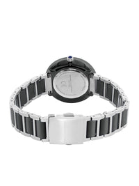 Sambungan Perancis Wanita Dail Hiasan & Gelang Gelang Keluli Tahan Karat Tali Analog Watch FCH4BM