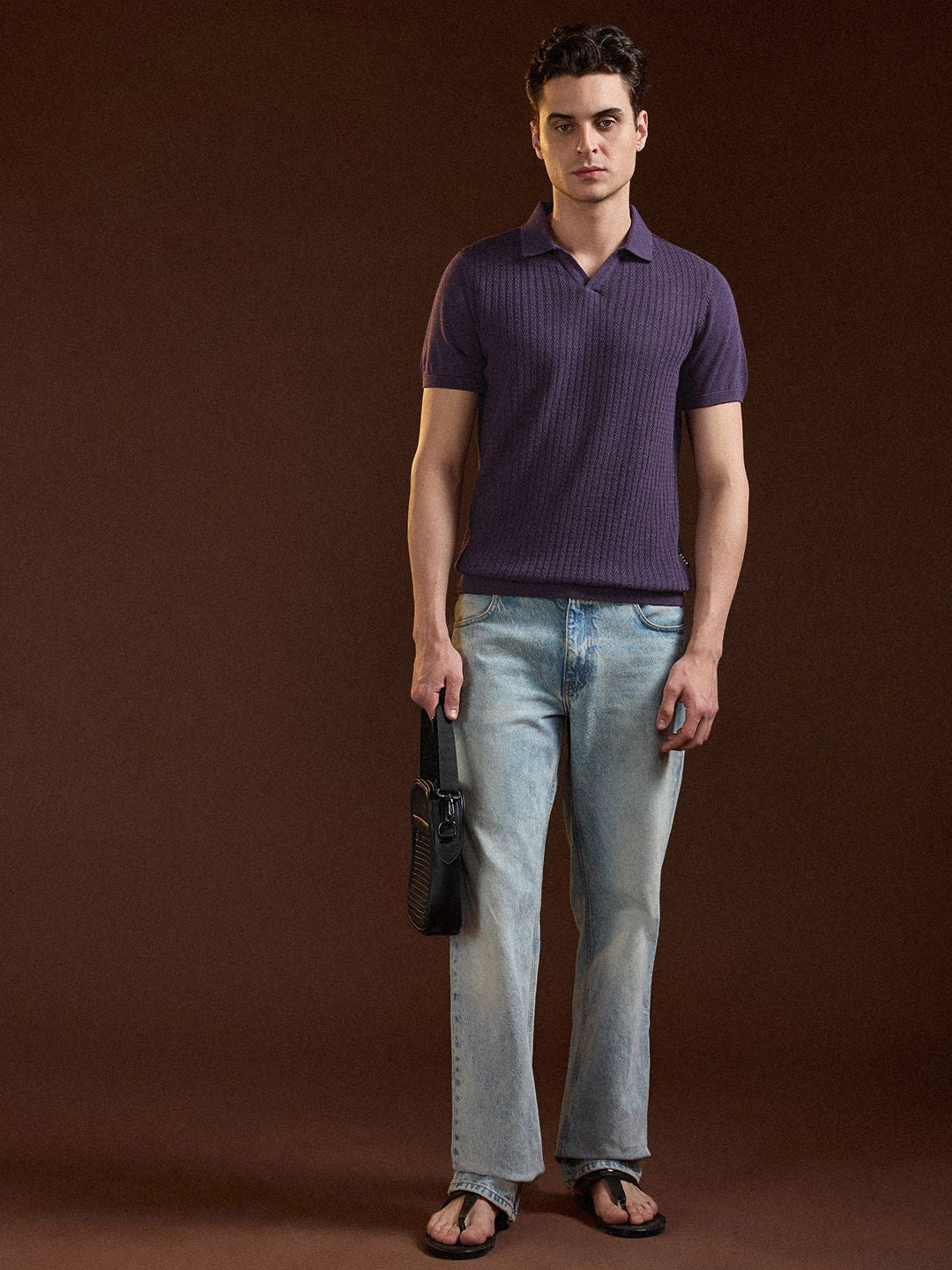 THE BEAR HOUSE Men Polo Collar Slim Fit T-shirt
