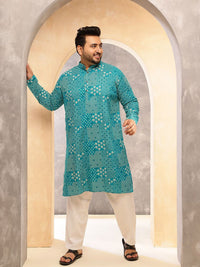 SOJANYA PLUS Floral Printed Mandarin Collar Straight Kurta