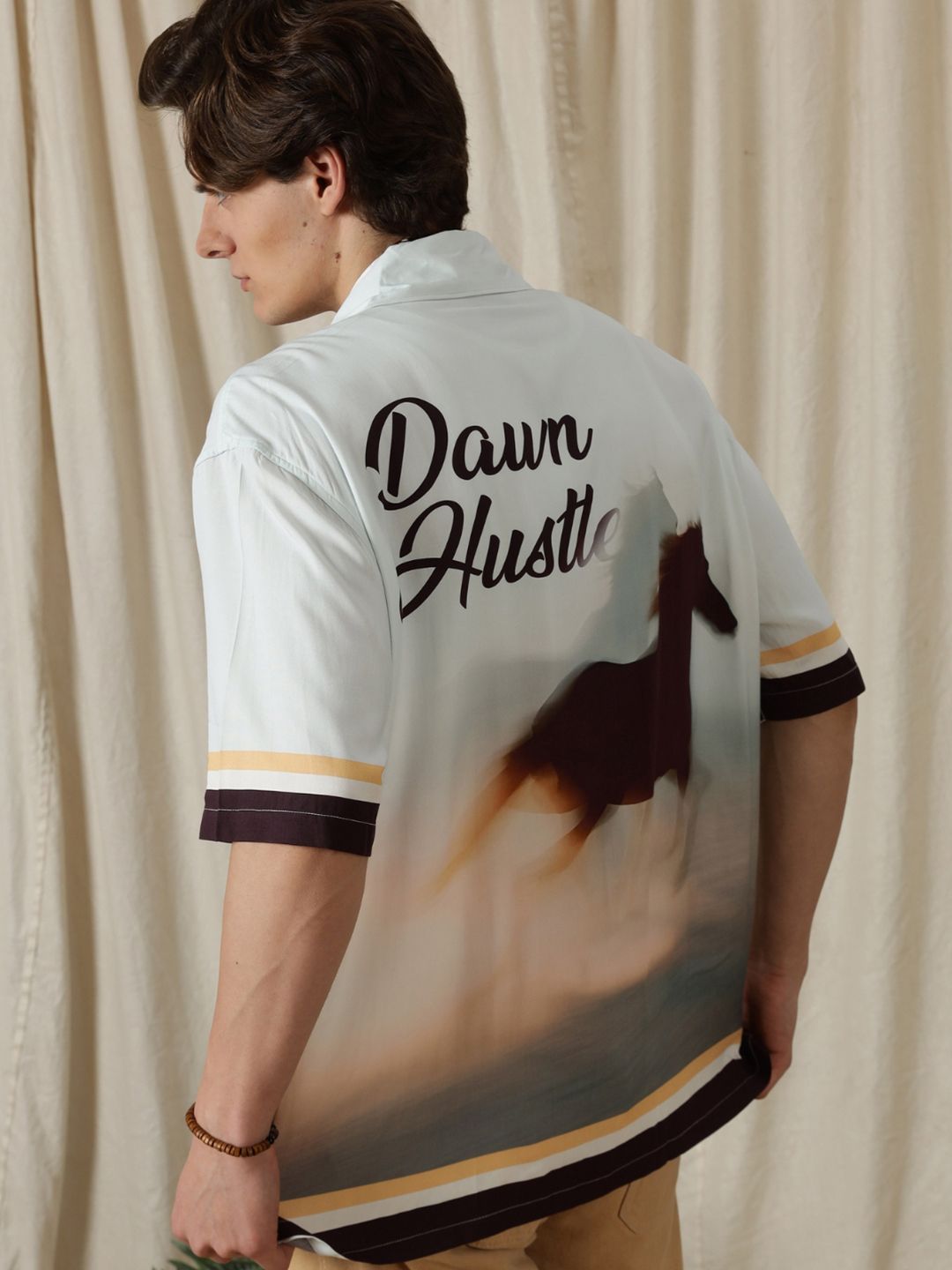 Eszett Dawn Hustle Conversational Cotton Short Sleeves Shirt