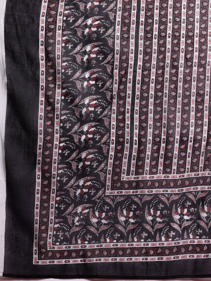 Anouk Ethnic Motifs Printed Pure Cotton Kurta with Trousers & Dupatta