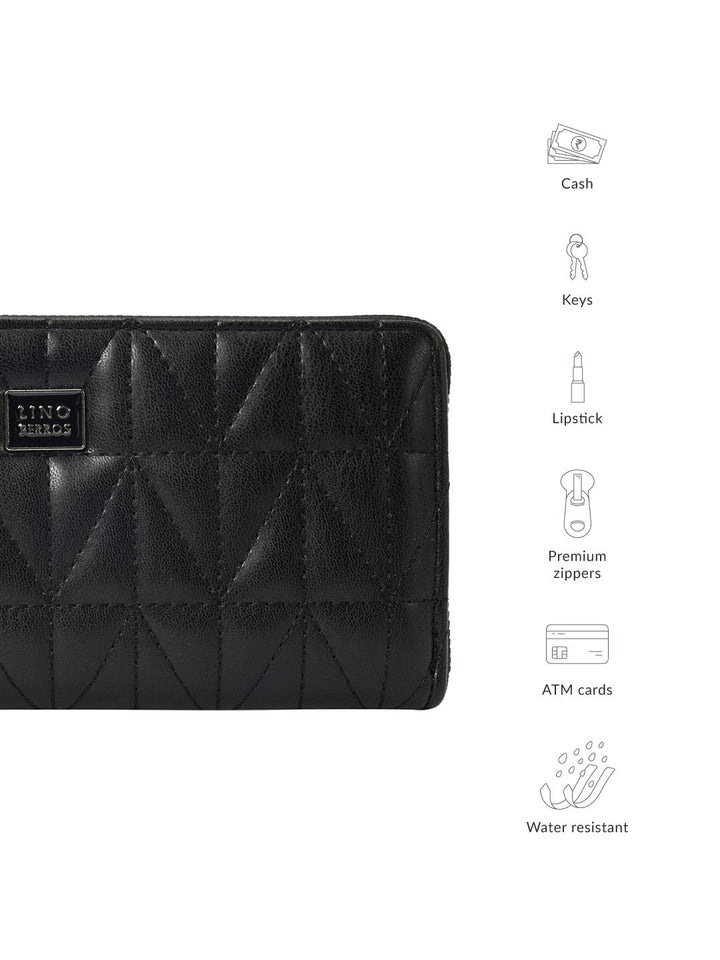 Lino Perros Women Quilted Zip Around Wallet