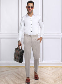KLOTTHE Men Cotton Rich Slim Fit Formal Trousers
