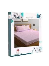 Myntra Elegant Homes Merah Jambu Kapas Geometrik 300 TC Dilengkapi Cadar King Halus dengan 2 Sarung Bantal-98 x 87 inci