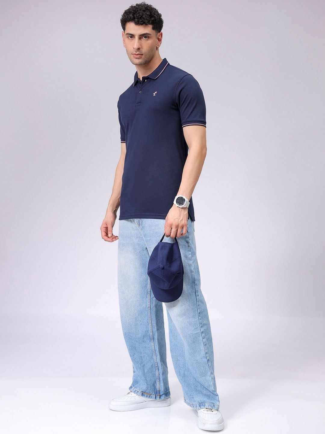 The Indian Garage Co Men Polo Collar Applique T-shirt
