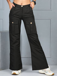 Cutiekins Girls Mid-Rise Easy Wash Cargos Trousers