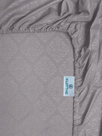 Myntra Elegant Homes Grey Floral 300 TC King Bedsheet with 2 Pillow Covers