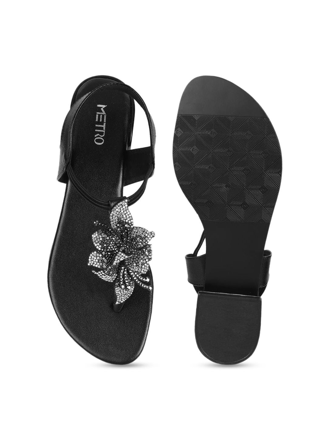 Metro Women Party Open Toe Flats