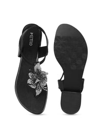 Metro Women Party Open Toe Flats