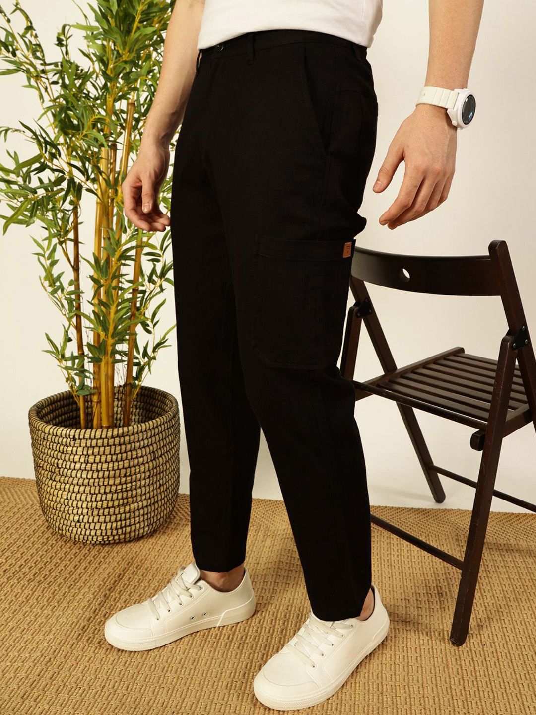 Thomas Scott Men Classic Straight Fit Easy Wash Chinos Trousers