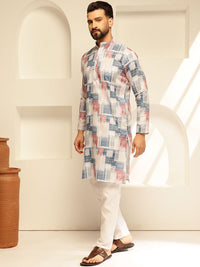 SOJANYA Geometric Printed Cotton Straight Kurta