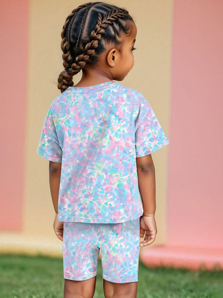 YK Girls Printed Top With Shorts