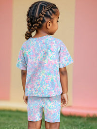 YK Girls Printed Top With Shorts